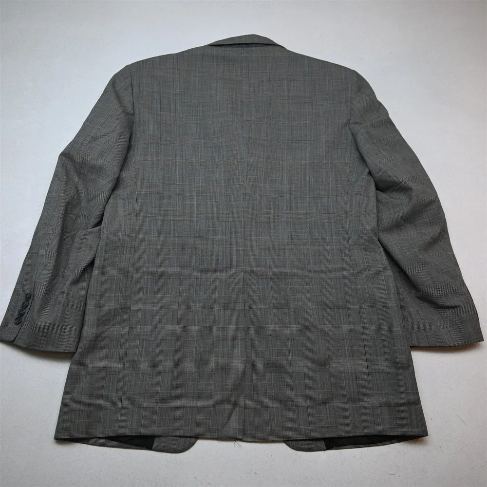 Bespoke 42R 38x32 Gray Prince of Wales Glenn Check Wool Mens Jacket Pants Suit
